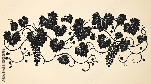 Elegant grapevine border design