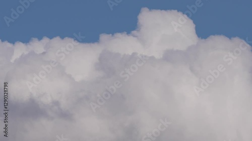 Floating Cumulus Clouds Under a Vibrant Blue Sky