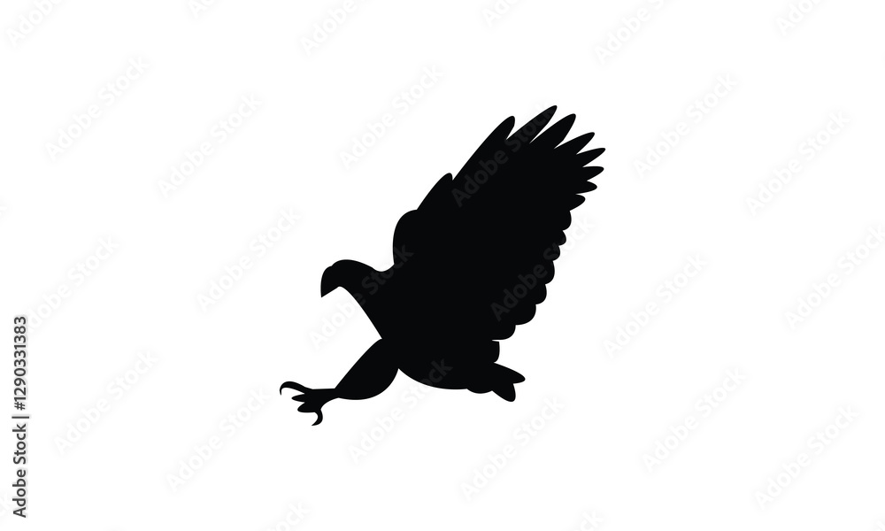 Obraz premium Flying African fish eagle bird Silhouette Design And Vector Illustration. 