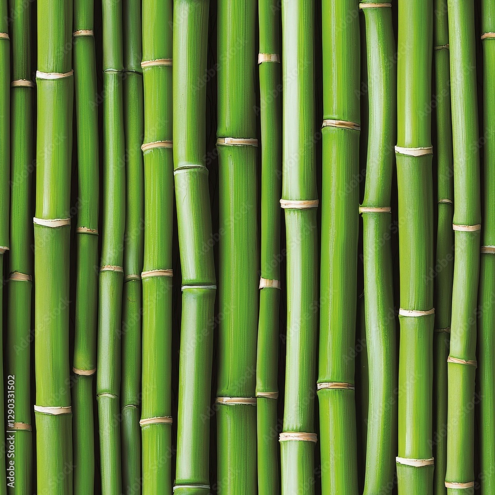 Fototapeta premium Vibrant green bamboo plant with thick stalks and lush leaves showcasing natural beauty in a tropical environment seamless pattern