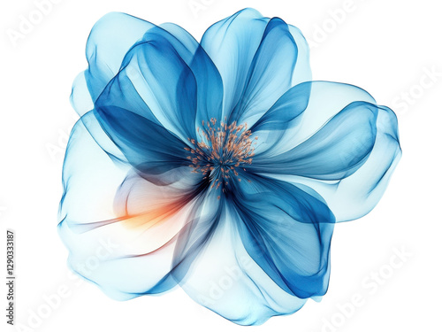 Stunning Blue Flower Abstract Art:  A Serene and Dreamlike Floral Image