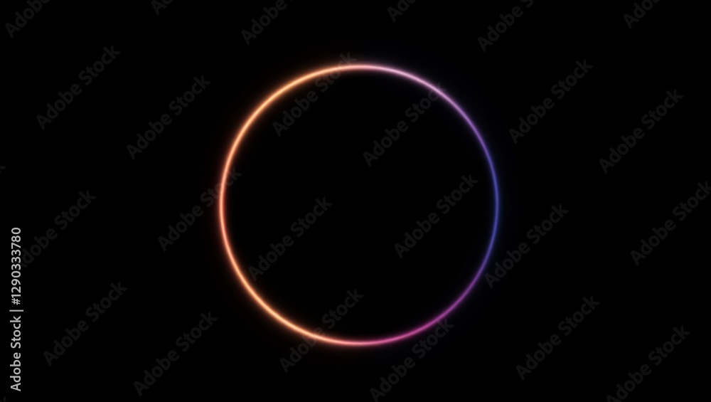 Abstract Halo Overlay Radiant Circular Glow on Black