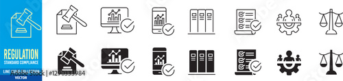 Regulation icons set vector illustration
