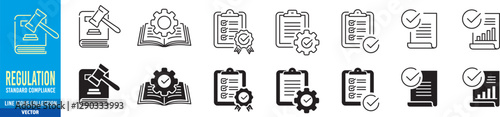 Regulation icons set vector illustration
