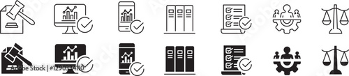 Regulation icons set vector illustration
