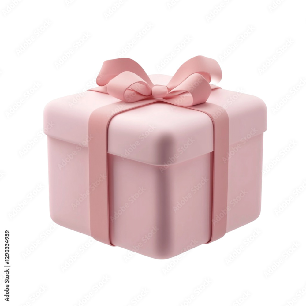 Obraz premium Pink Gift Box with Ribbon Surprise Present Celebration