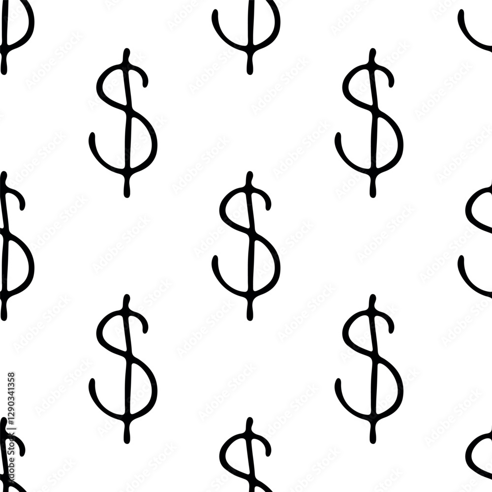 Seamless pattern with dollar currency symbol for decorative print, wrapping paper, greeting cards, wallpaper and fabric Seamless pattern with dollar currency symbol for decorative print, wrapping paper, greeting cards, wallpaper and fabric