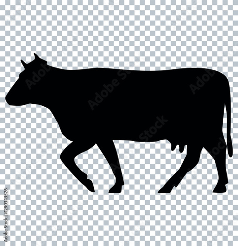 Cow silhouette isolated on white background. EPS 10