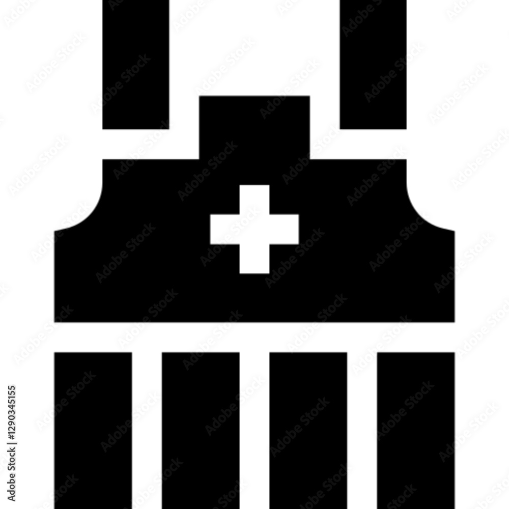 Obraz premium Minimalist vest icon in SVG format, featuring a simple garment with straps. Ideal for fashion, clothing, apparel, and safety gear-related designs.