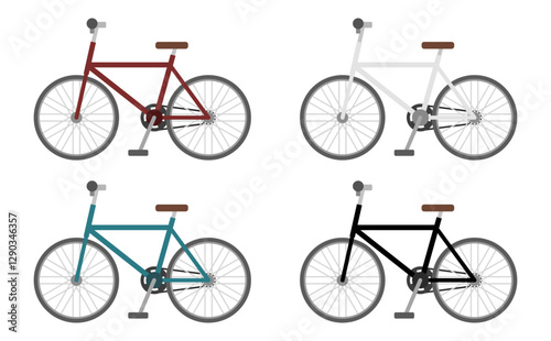フラットイラスト：マウンテンバイクサイド