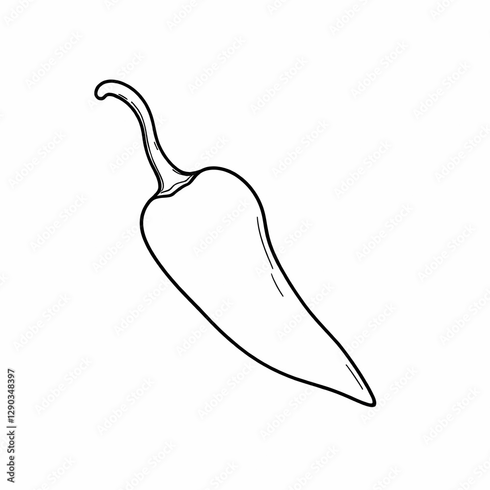 Chili Pepper Line Drawing Minimalist Black and White Illustration Simple Outline Culinary Sketch Spicy Ingredient Vector Art Chili Pepper Line Drawing Minimalist Black and White Illustration Simple Outline Culinary Sketch Spicy Ingredient Vector Art