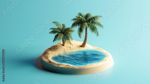 Tranquil Island Paradise: Miniature Tropical Getaway