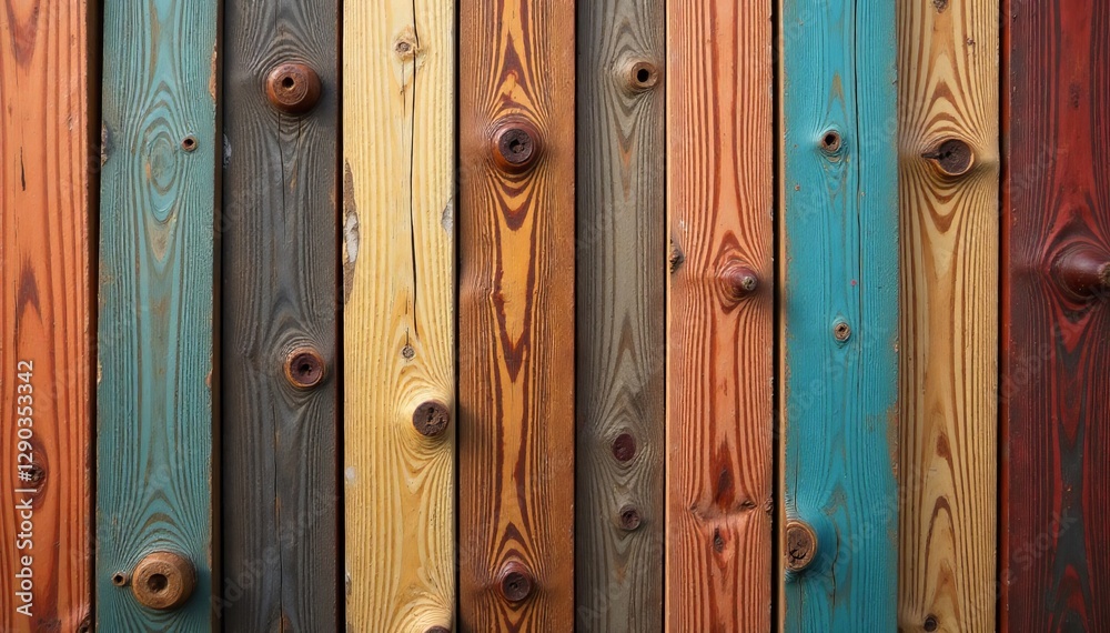 Fototapeta premium Collection of various weathered wooden planks with natural knots, knot, plank, weathered