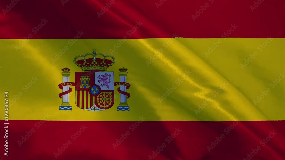 Spain National Waving Flag, Motion Animation of Spain National Flag Spain National Waving Flag, Motion Animation of Spain National Flag
