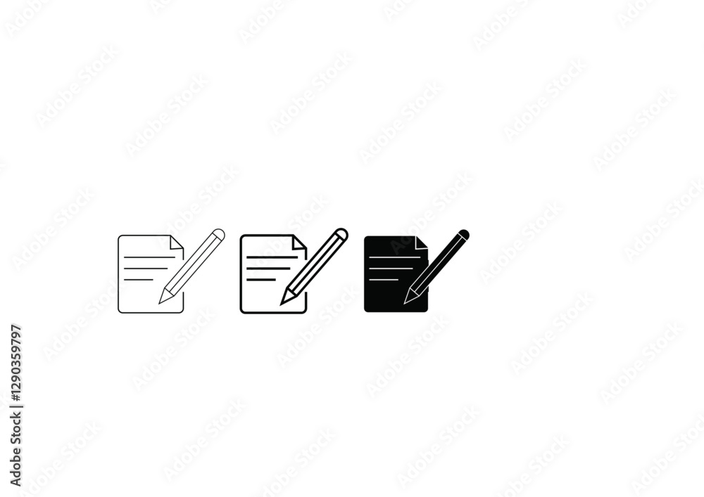 collection of documents with pencil. form vector icon collection of documents with pencil. form vector icon