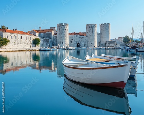 Coastal Town Harbor at Dawn photo