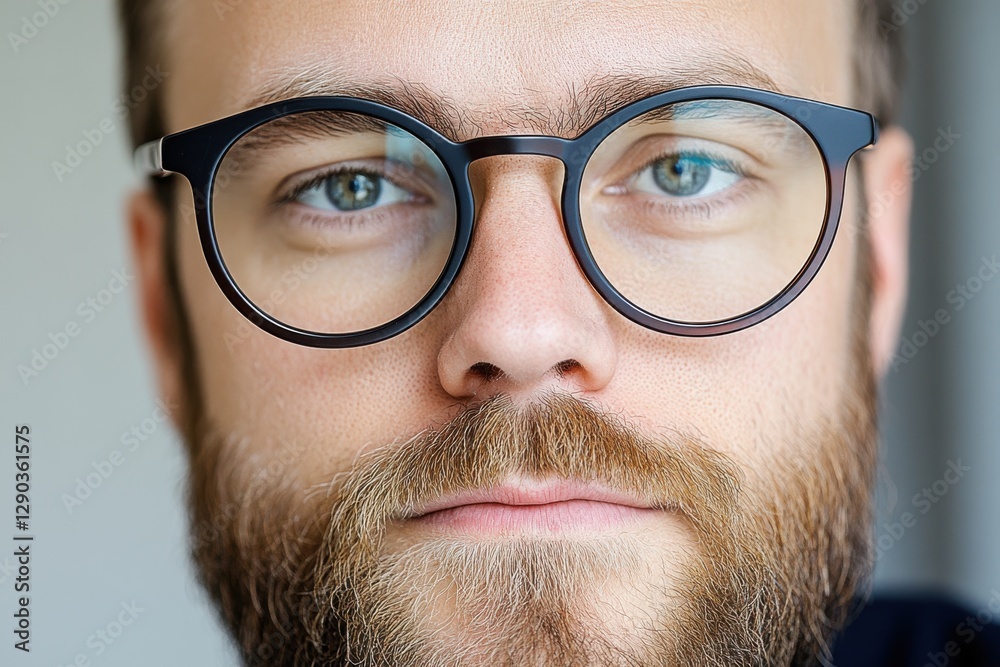 Elevate your online presence with a portrait featuring a friendly and stylish man, radiating confidence The neat appearance and polished glasses project professionalism and attention to detail Elevate your online presence with a portrait featuring a friendly and stylish man, radiating confidence The neat appearance and polished glasses project professionalism and attention to detail