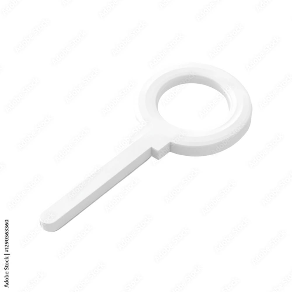 White Magnifying Glass Search Icon 3D Model, White Magnifying Glass Search Icon 3D Model,