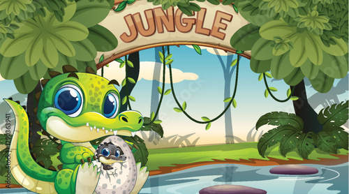 Jungle Adventure with Baby Crocodile