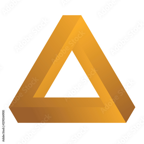 The abstract color triangle overlap on a white background. The Penrose triangle.