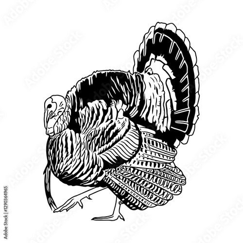 turkey hunting illustration logo vector image t shirt
