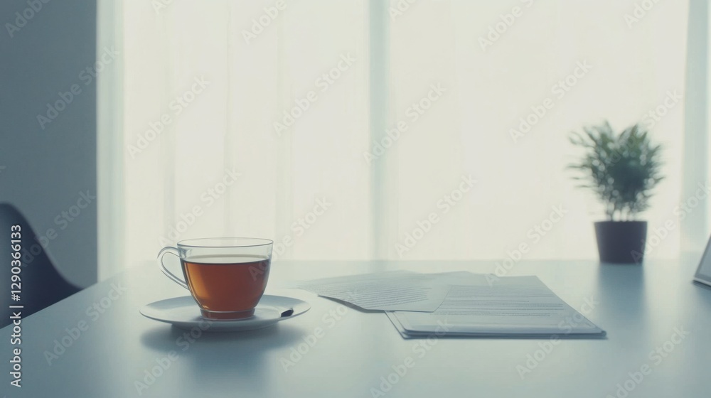 Retirement financial stress in a serene office. Featuring anxiety and contemplation Retirement financial stress in a serene office. Featuring anxiety and contemplation