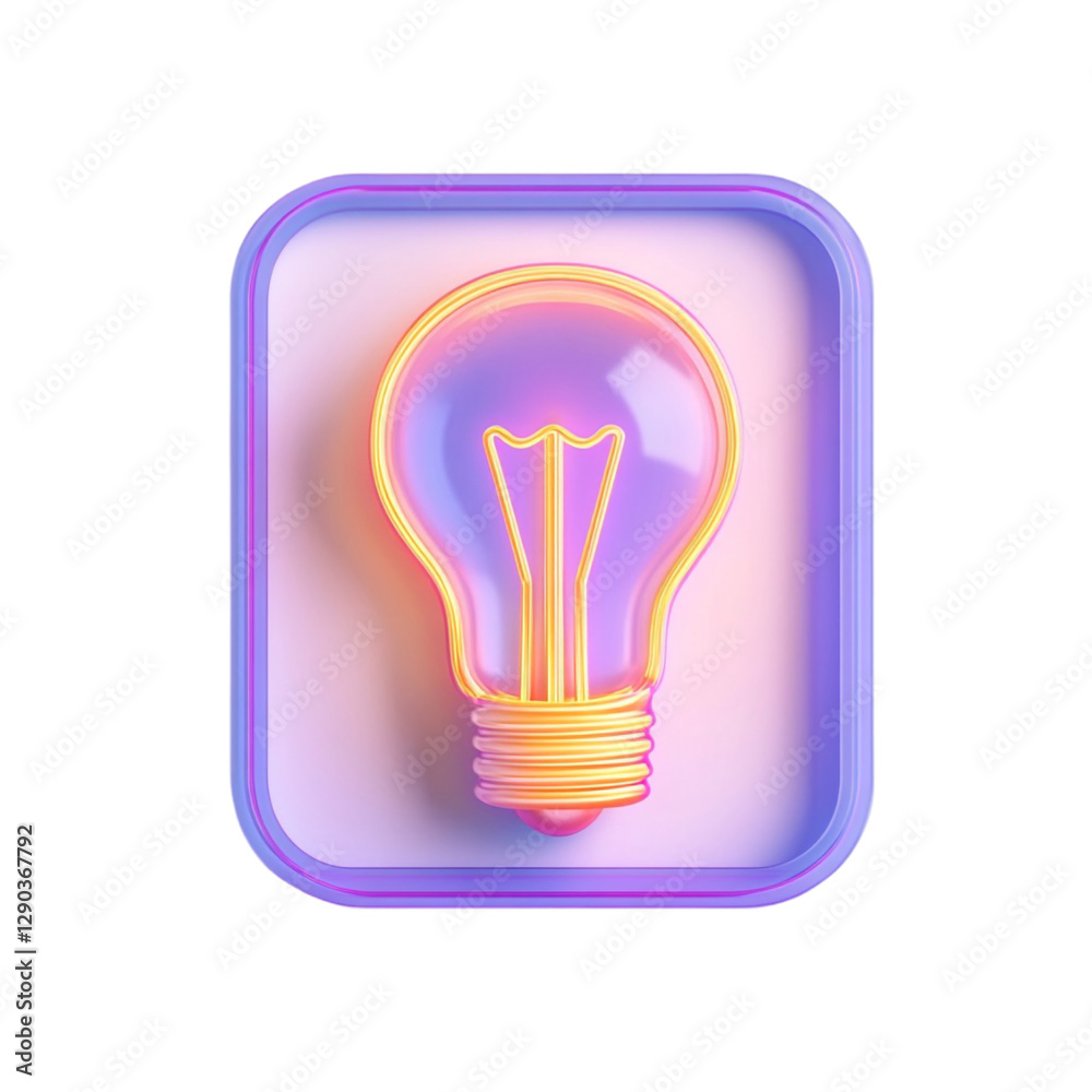 Neon Lightbulb Idea Innovation Inspiration Design Neon Lightbulb Idea Innovation Inspiration Design