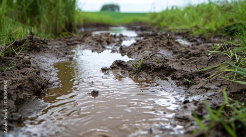 Waterlogged Soil: Soil that has absorbed excess water, becoming heavy, dense, and difficult to work with, often leading to poor drainage and plant growth.
