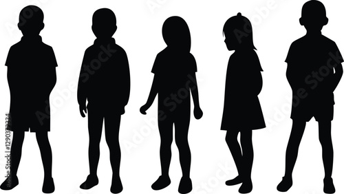 Standing Children silhouette
