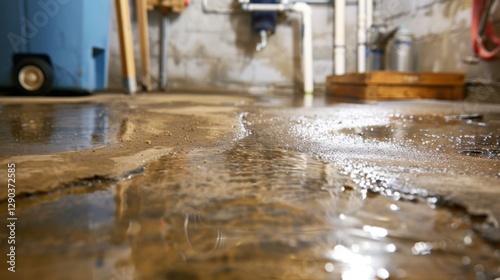 Flooded Basement: A basement that has accumulated water from heavy rainfall or plumbing issues, creating a damp, unpleasant smell and potential for long-term damage.
