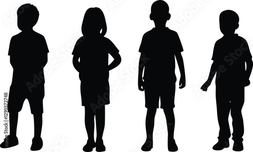 Standing Children silhouette