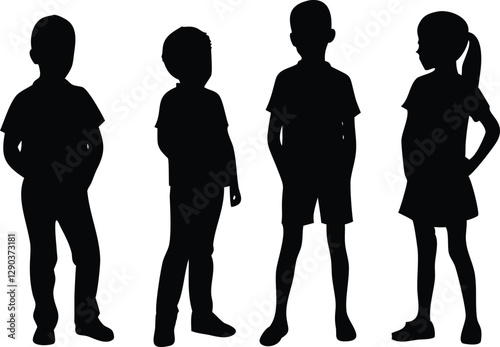 Standing Children silhouette