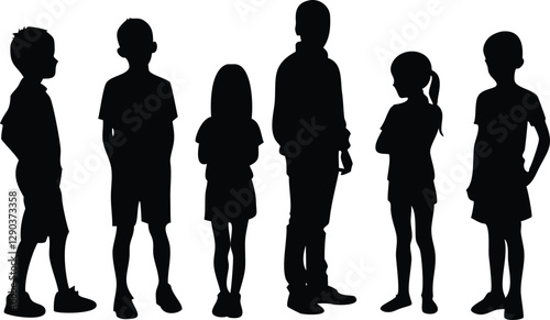 Standing Children silhouette
