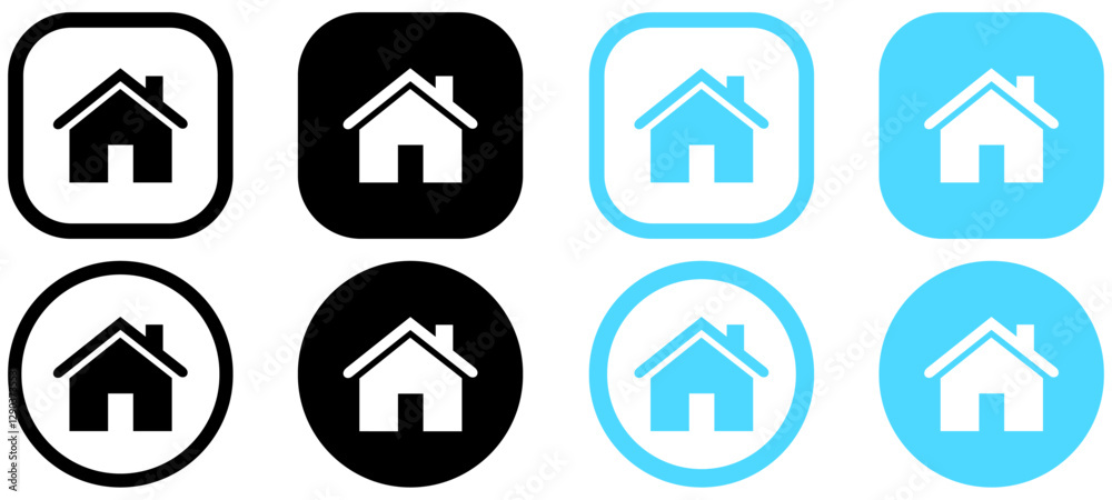 Web home icon for apps and websites, House icon, Home sign in circle or Main page icon Web home icon for apps and websites, House icon, Home sign in circle or Main page icon