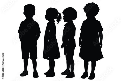 Standing Children silhouette