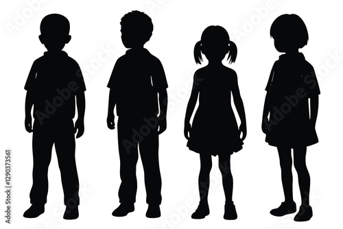 Standing Children silhouette