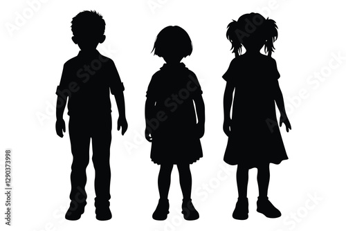 Standing Children silhouette