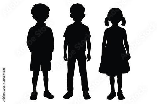 Standing Children silhouette