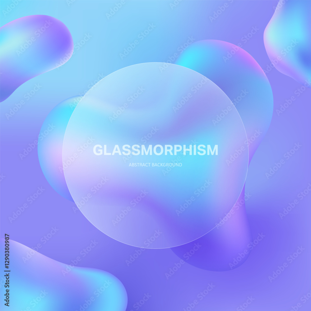 Glassmorphism Abstract Fluid Liquid Background Template with Glossy Effect for Technology Interfaces Minimalist Web Design Modern Infographics Business Layouts App Screens Marketing and Futuristic.