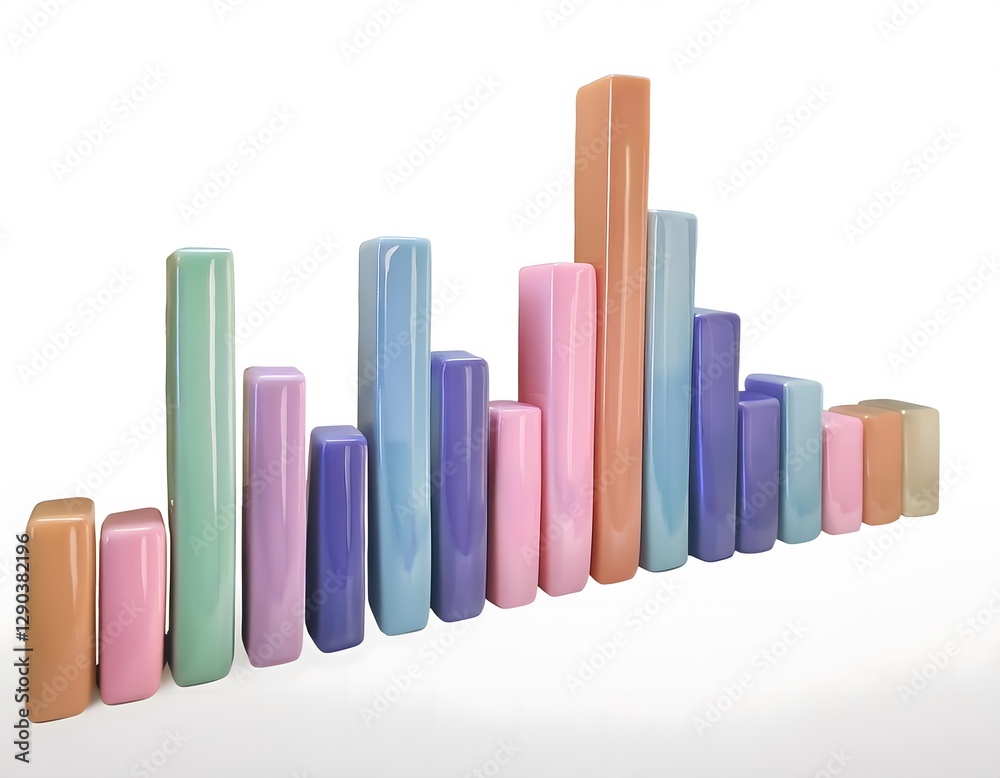 Financial inclusion, economy and technology : 3D icon of AI-driven stock market analysis, real-time data visualization. Financial inclusion, economy and technology : 3D icon of AI-driven stock market analysis, real-time data visualization.