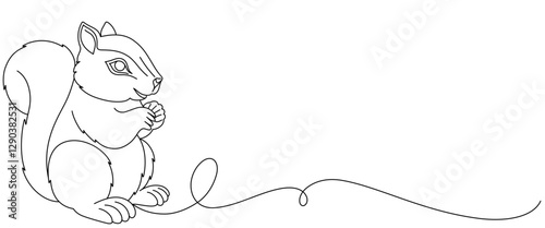 squirrel vector illustration, line art style. design elements