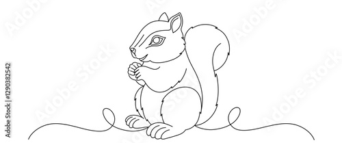 squirrel vector illustration, line art style. design elements