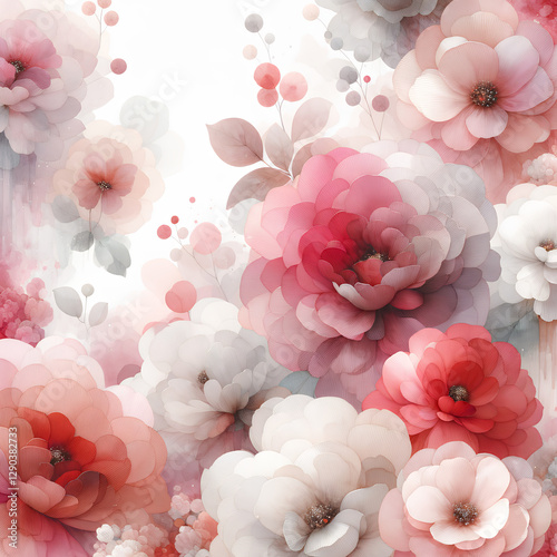 Soft, Layered Floral Patterns In Pastel Hues Wallpaper