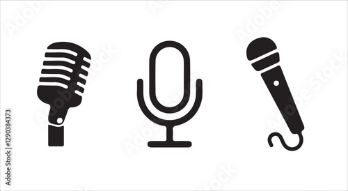 Microphone icon set. Different microphone collection.  simple  microphone vector illustration eps 10.