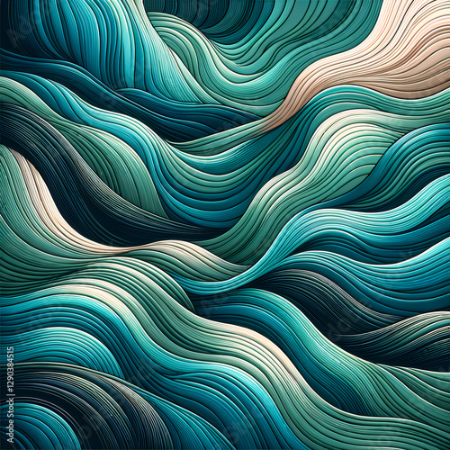 Colorful, Flowing Waves In Motion Background