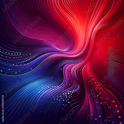Vibrant Swirls Of Red And Blue With Dynamic Lines Background