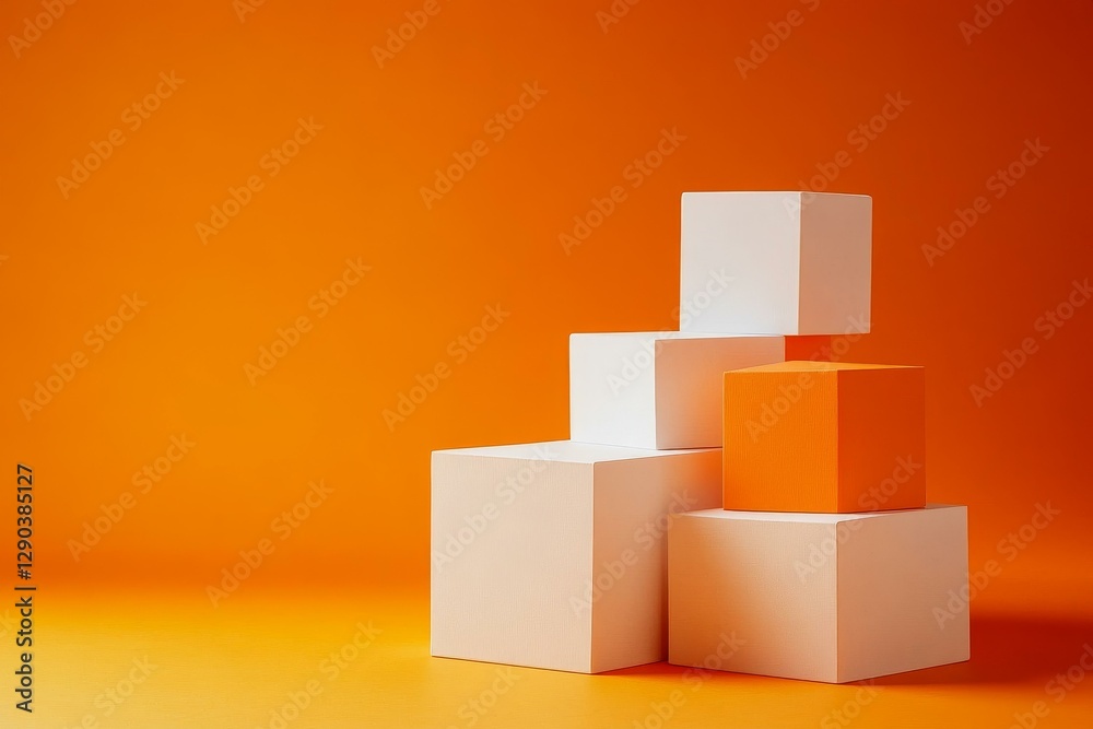 Fototapeta premium Abstract Geometric Shapes on Orange Background