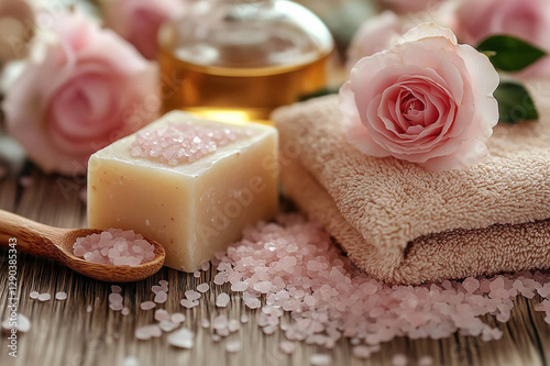 Relaxing Beauty Spa Setup with Aromatherapy Essentials.