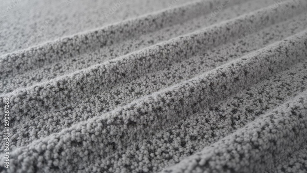 Boucle fabric. Bed is covered in blanket with lot of snow Boucle fabric. Bed is covered in blanket with lot of snow