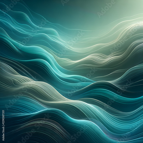 Soft, Flowing Waves In Cool Tones Background